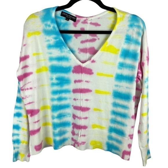 Central Park West Wisteria Multi Coloured Tie Dyed Sweater XS - Picture 3 of 13